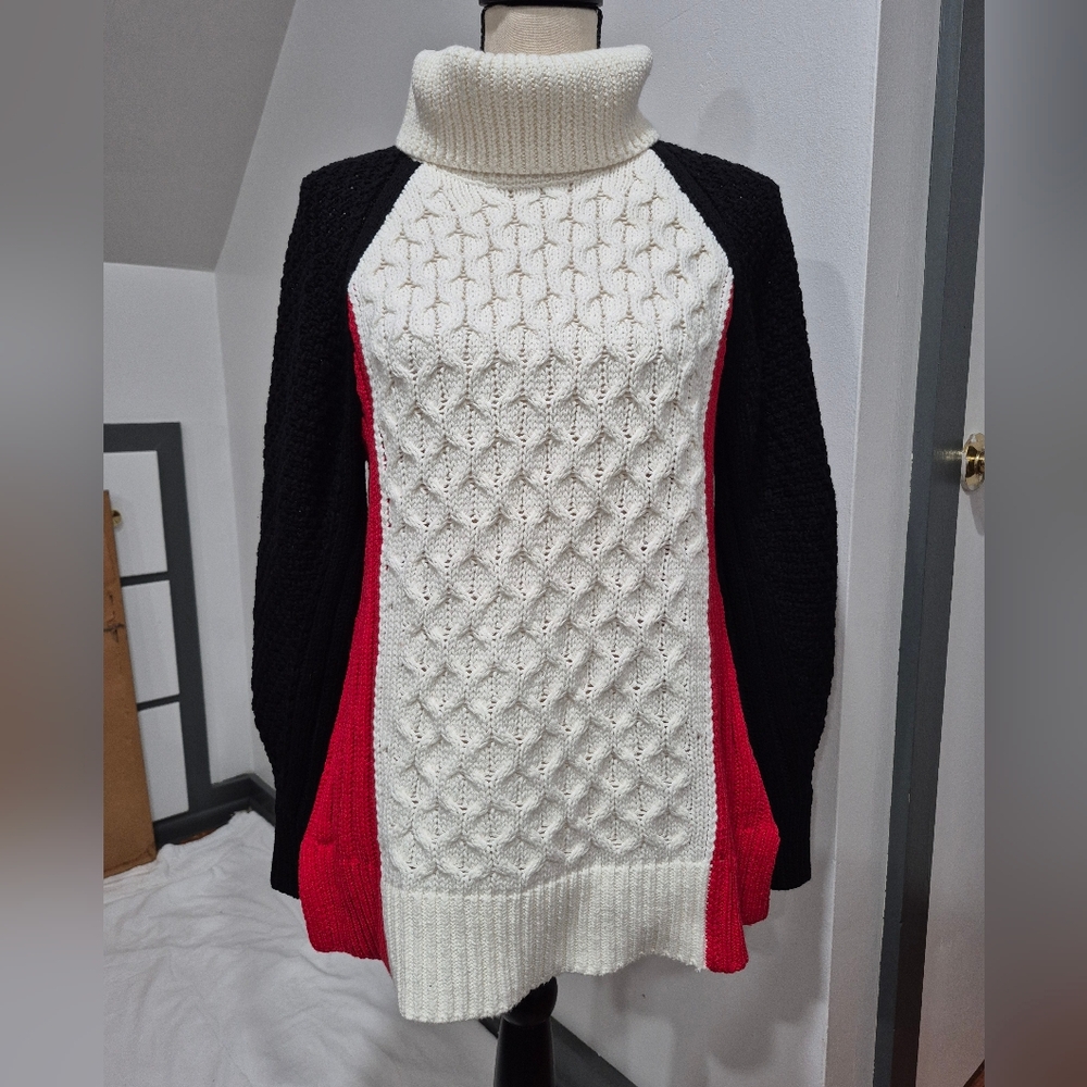 NWT Talbots Mixed Knit Turtleneck Sweater